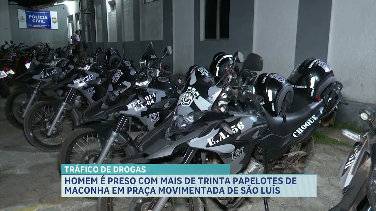 Homem &eacute; preso com mais de trinta papelotes de maconha em pra&ccedil;a movimentada de S&atilde;o Lu&iacute;s