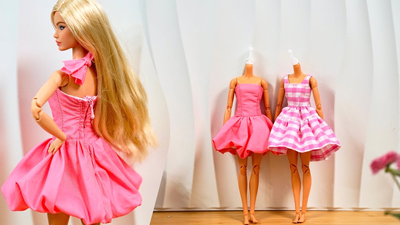 FREE pattern 2 styles bubble hem skirt, doll dress easy sewing DIY tutorial