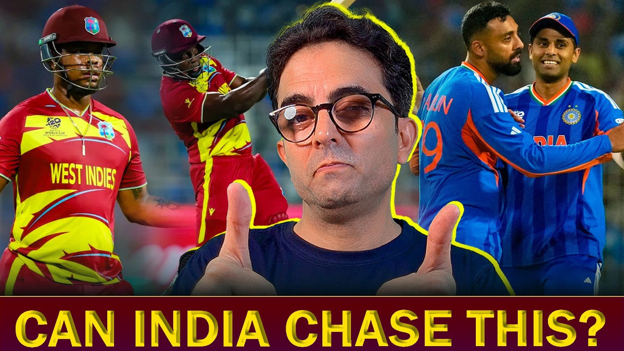India needs 196 runs to win against West Indies & qualify for the semi final of T20 World Cup 2026!