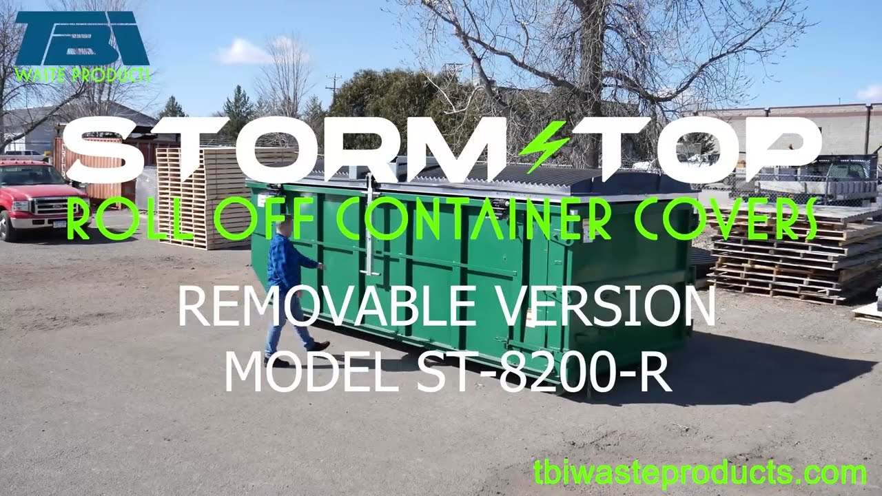 Removable STORM-TOP Roll Off Container Cover (ST-8200-R)