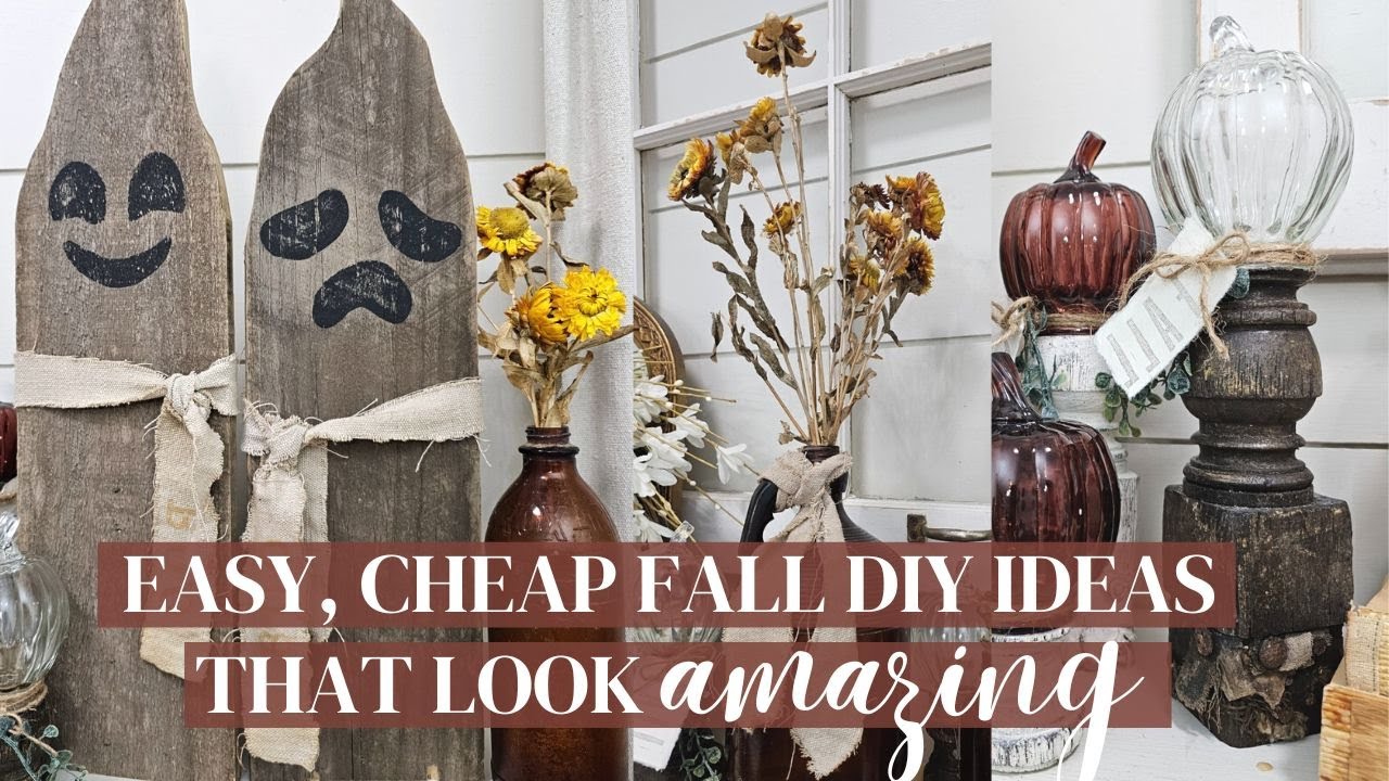 Fall and Halloween DIY ideas and decor  •  Fence Board and Wood spindle projects