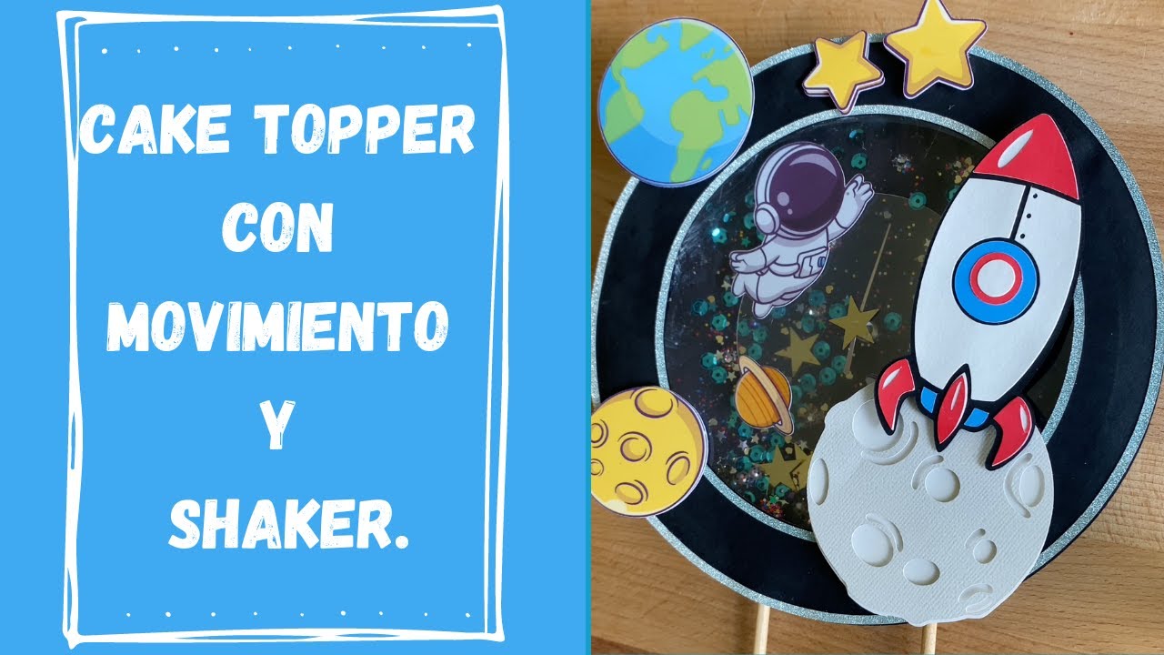 Cake topper con movimiento y shaker.