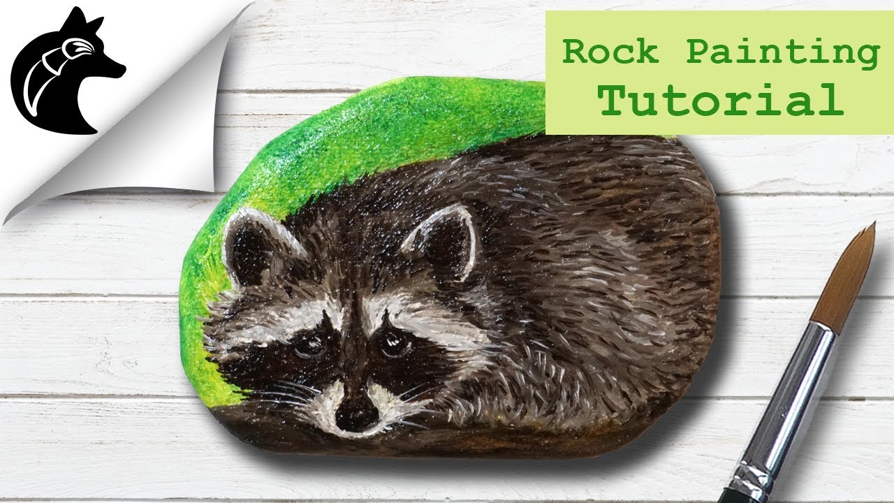 Rock Painting Tutorial For Beginners Racoon