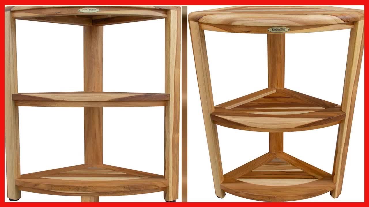 EcoDecors Snazzy Corner Teak Shower Corner Shelf 33
