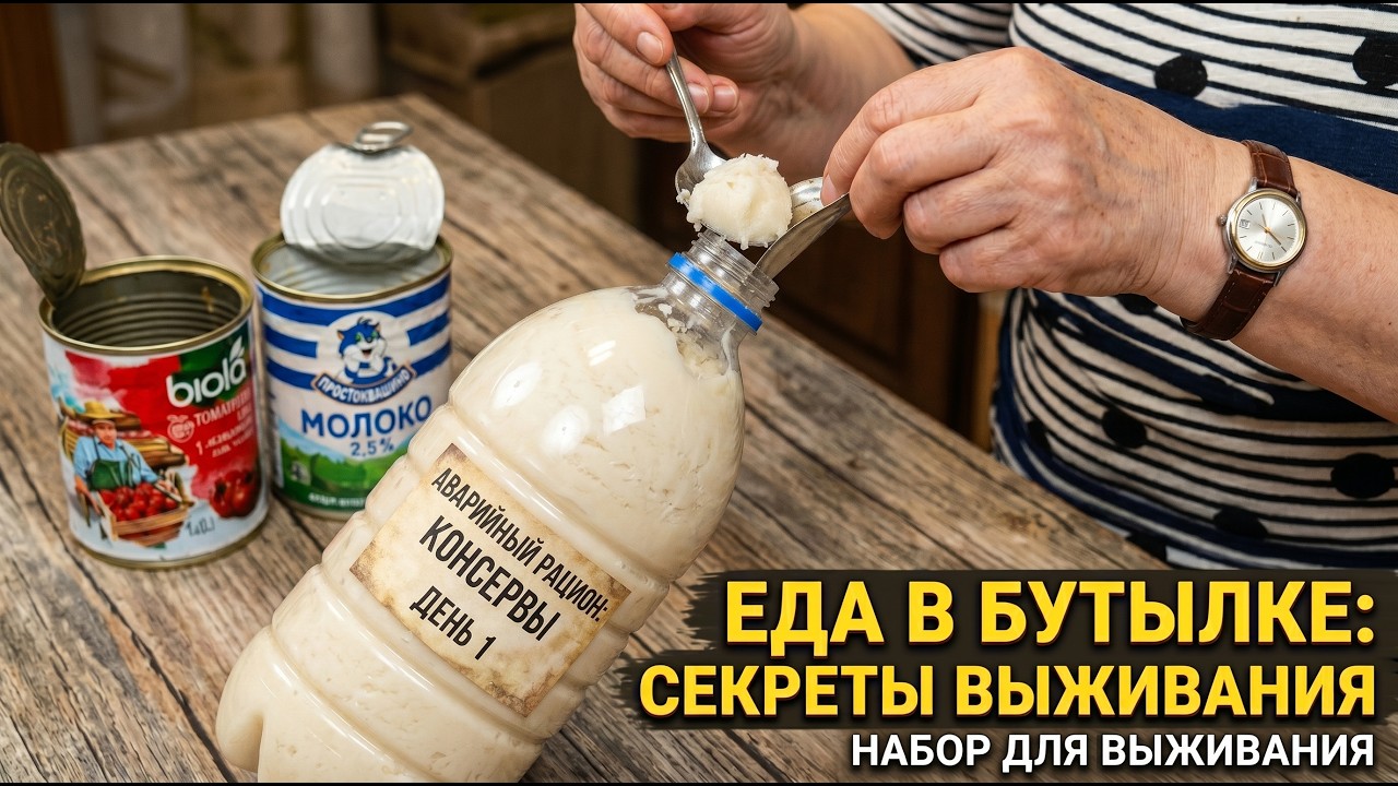 Консервы в пэт бутылке.  Комплект для выживания. Высококалорийный запас еды.