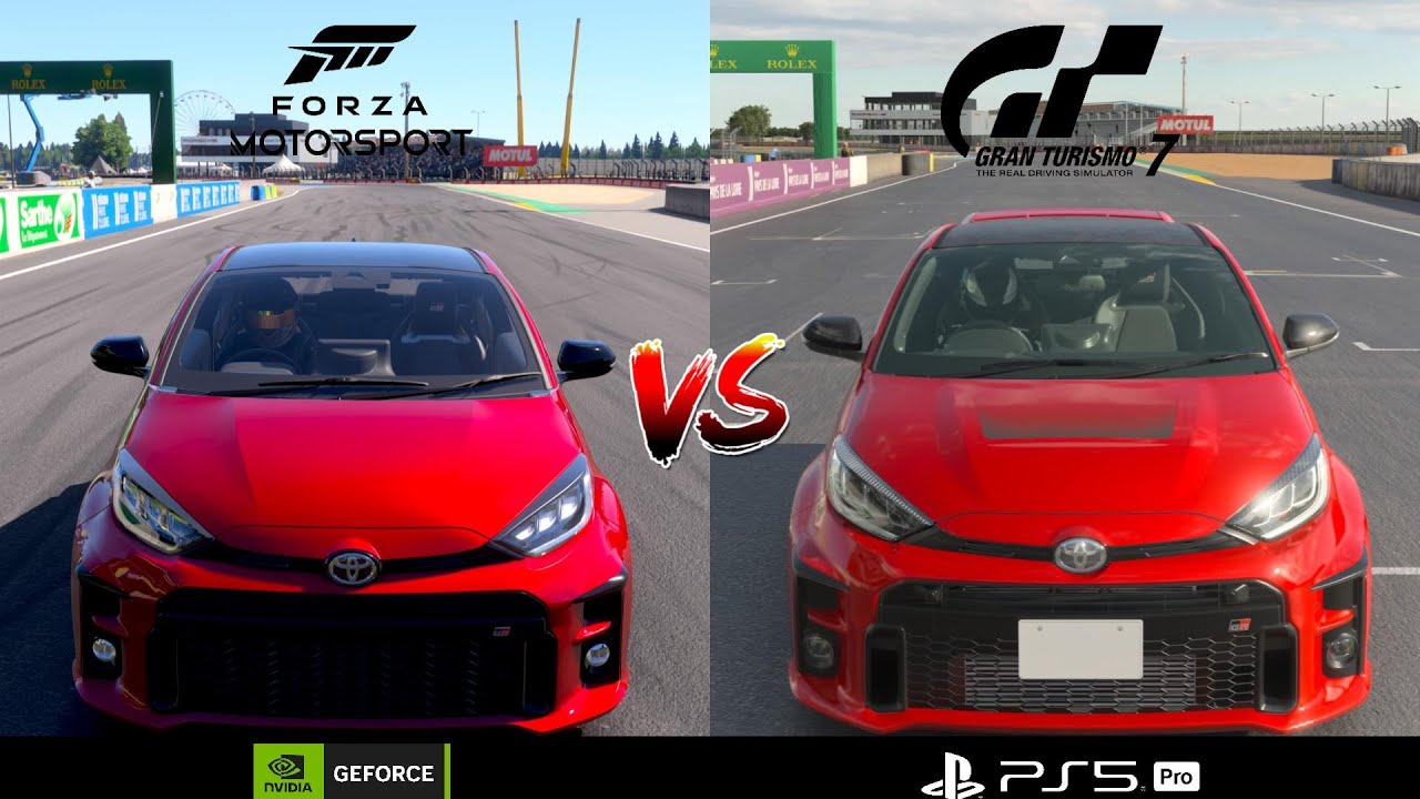 TOYOTA GR YARIS COMPARISON | GRAN TURISMO 7 PS5 PRO ENHANCED VS FORZA MOTORSPORT 8 RTX 5080 RTGI