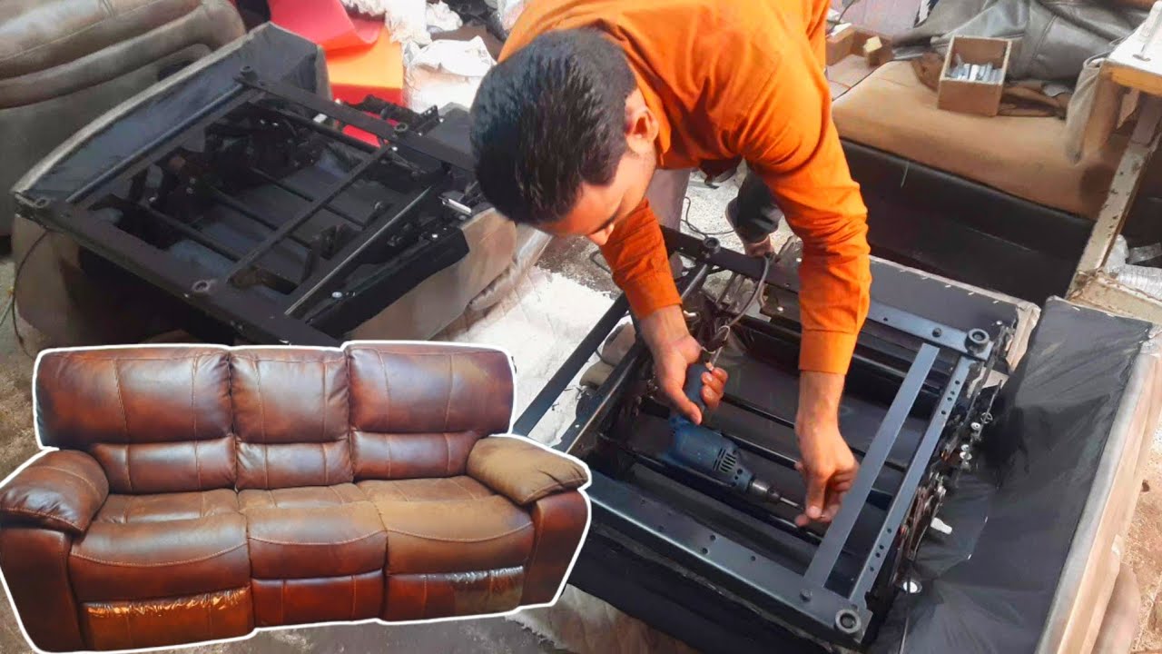 Recliner Sofa Repair ||How To Repair Recliner Leather ||Old Sofa Repairing ||Change Sofa Fabric