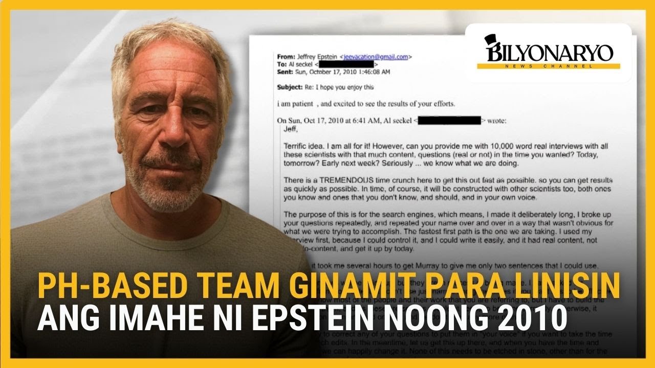 PH-based team ginamit para linisin ang imahe ni Epstein noong 2010 | Agenda