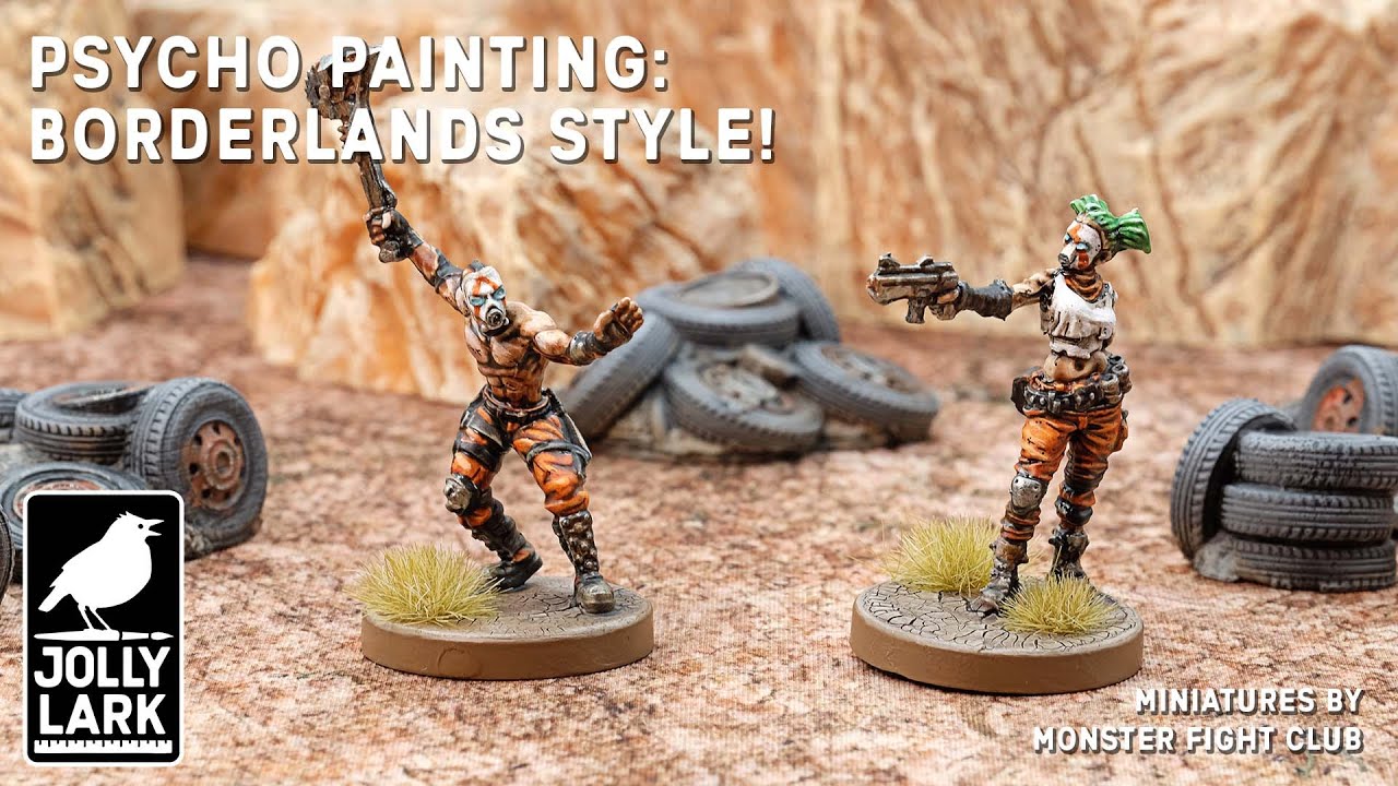 Psycho Painting - Borderlands Style!  How to paint comic book, cel-shaded miniatures.