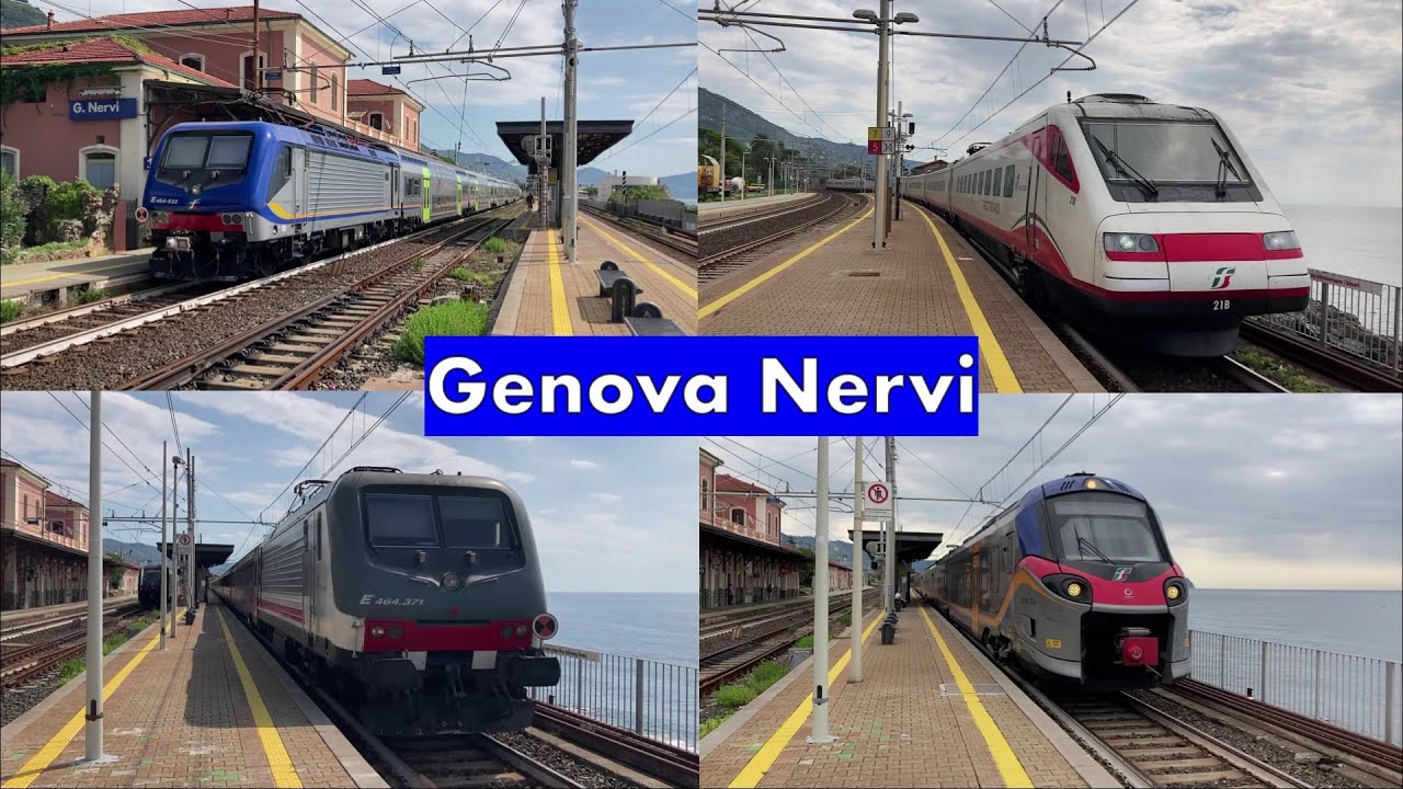 Treni nelle stazioni del levante Genovese [parte 2/5]: stazione di GENOVA NERVI!