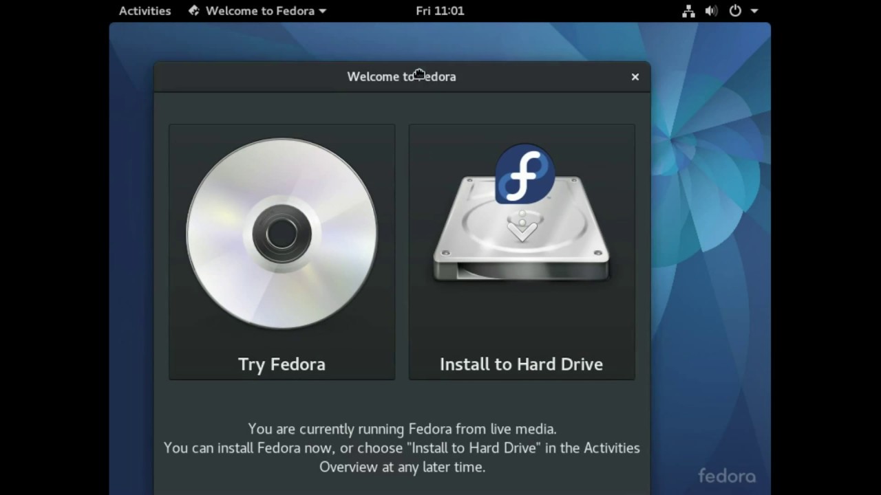 Установка Fedora 25