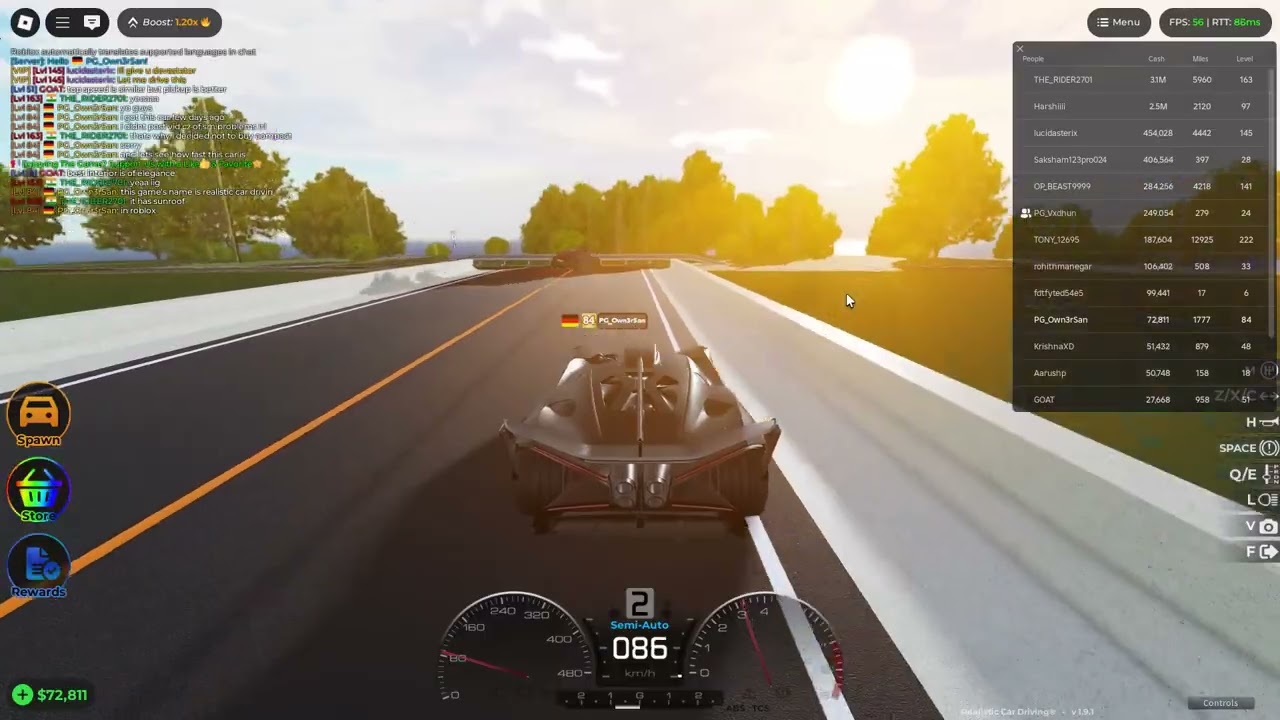 Bugatti Bolide speed test | Realistic Car Driving Roblox