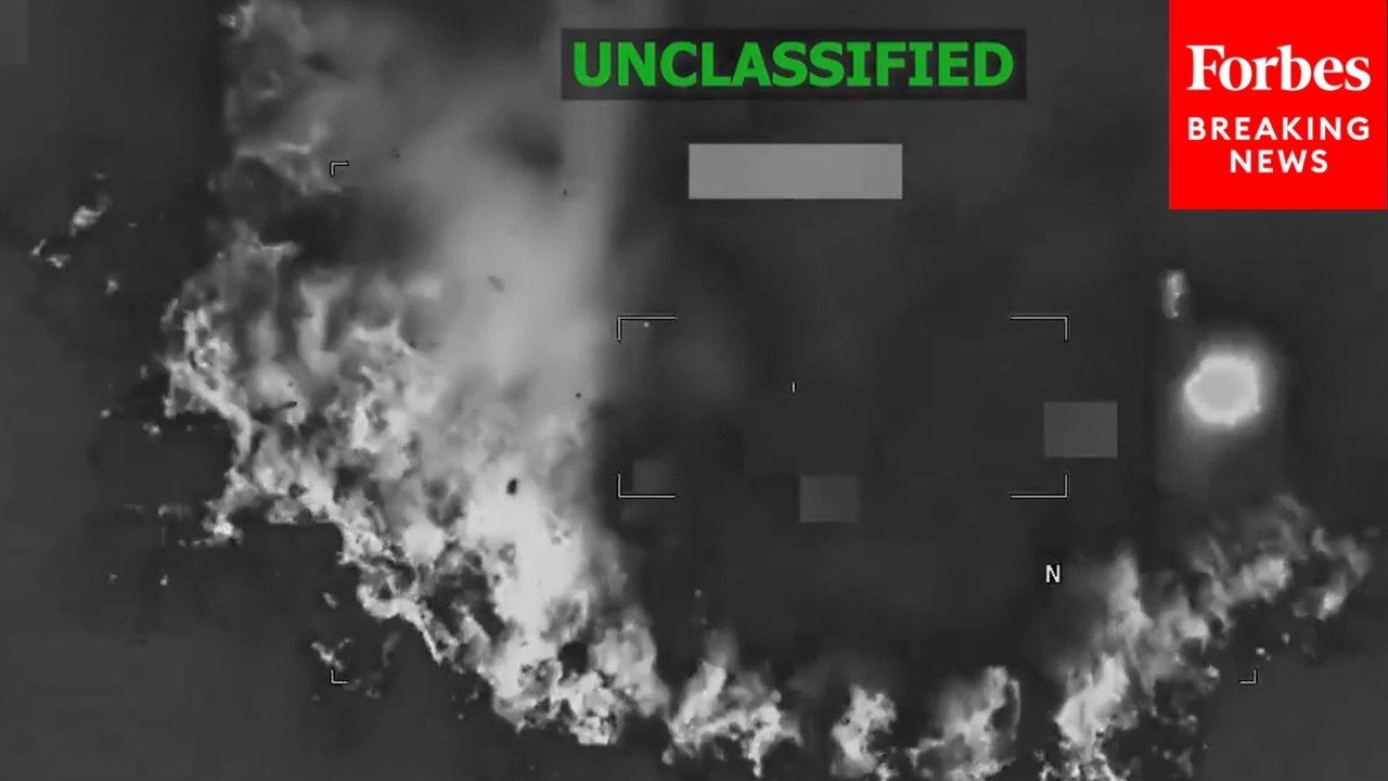 JUST IN: Pentagon Releases Footage From Strike Against Alleged Narco Boat In The Caribbean
