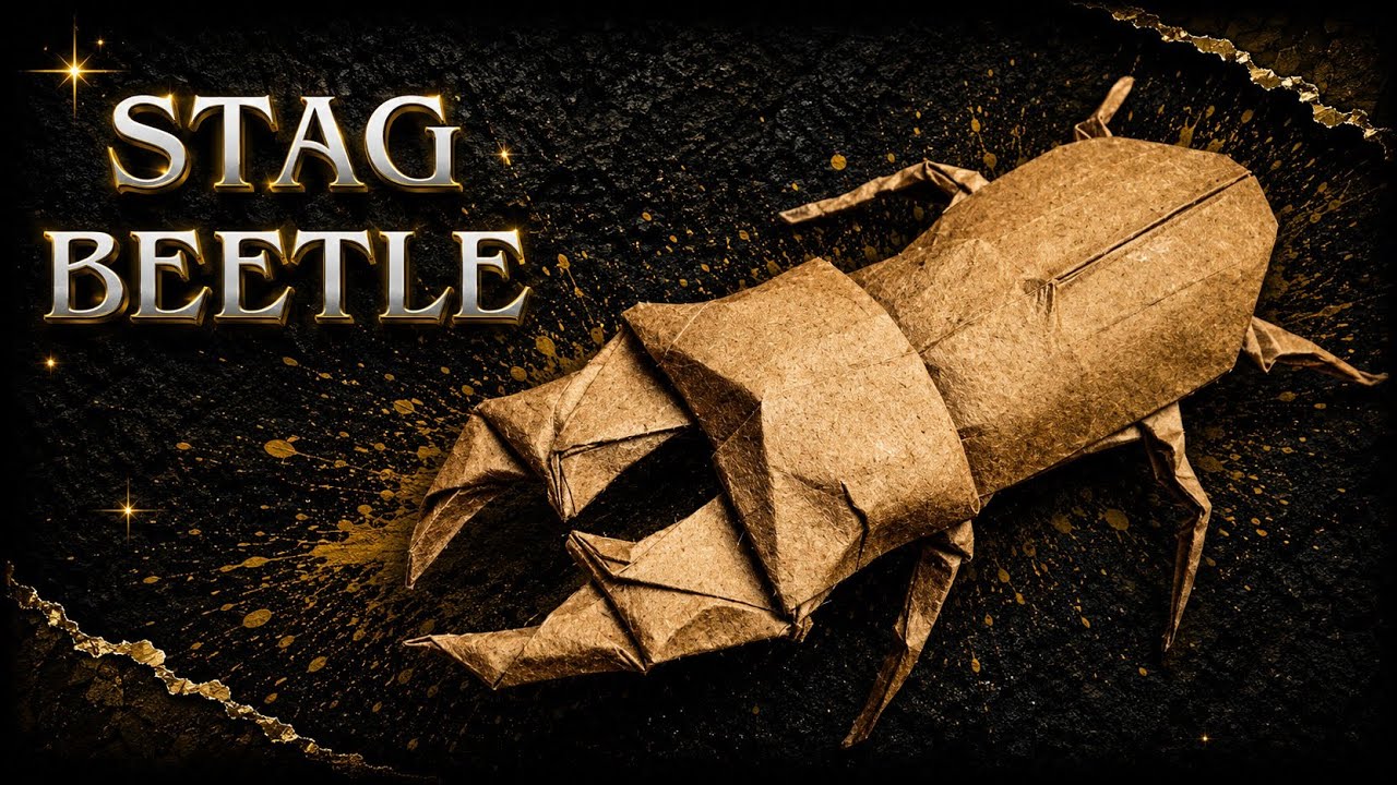 Paper STAG BEETLE FULL TUTORIAL | Best origami for Halloween