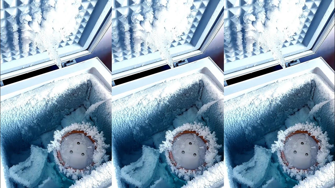 ASMR HARD ICE EATING / FREZEER FROST