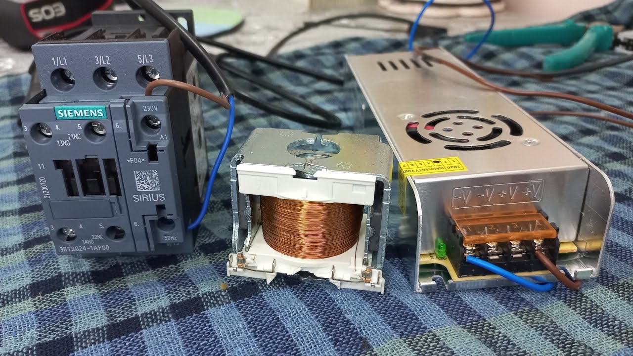 Kontaktör İçini Parçaladık Bobine enerji verdik bakın nasıl çalışıyor