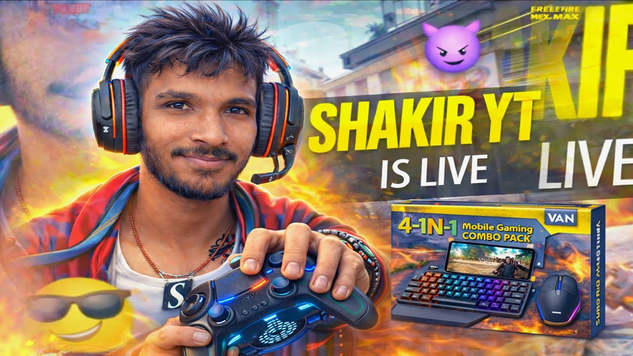😂😂 LIVE SHAKIR BHAI #freefirelive #shakirsmyt