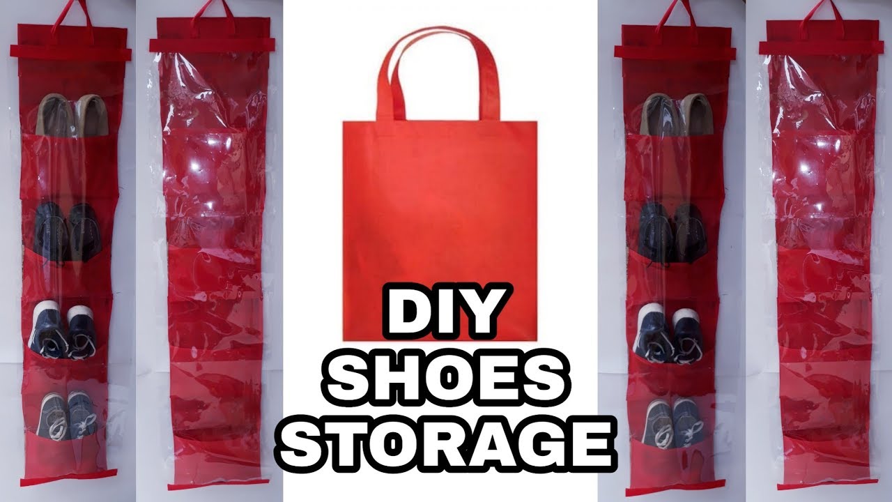 DIY || Cara Membuat Rak Sepatu Gantung Anti Debu || DIY shoes storage from waste@AidinRH