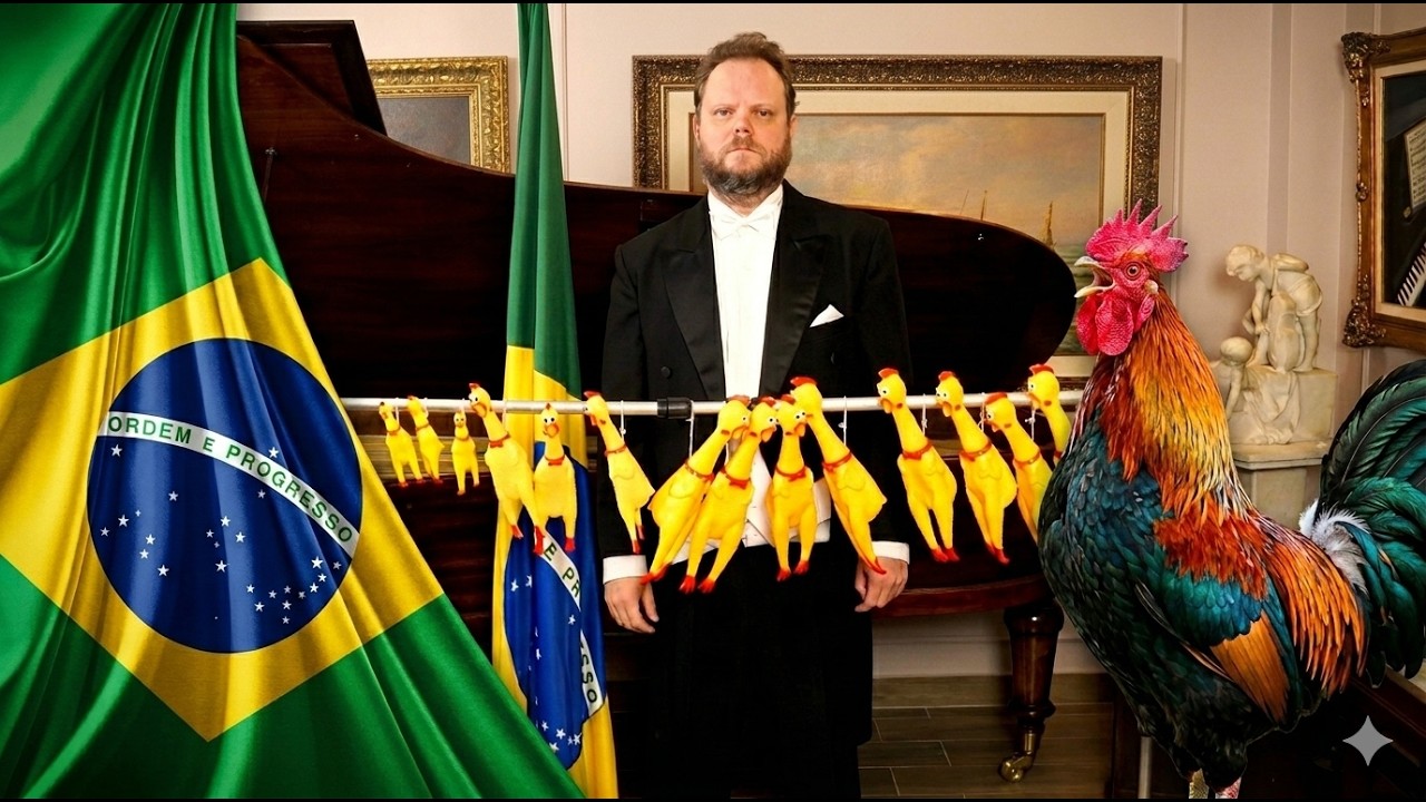 Brazilian National Anthem on Rubber Chickens | Vinheteiro |