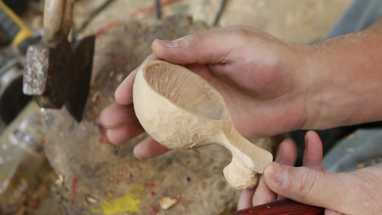 Amazing firewood to Kuska bushcraft cup wood carving