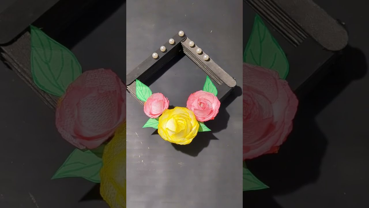 Sticks and Flower Wall Decor #easy #viral #diy #papercraft #walldecor