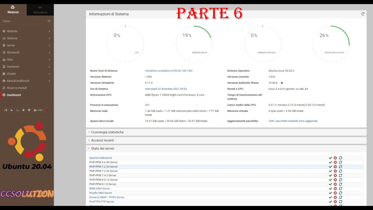 Virtualmin Panel Ubuntu Server 20.04 Guida Completa Parte 6
