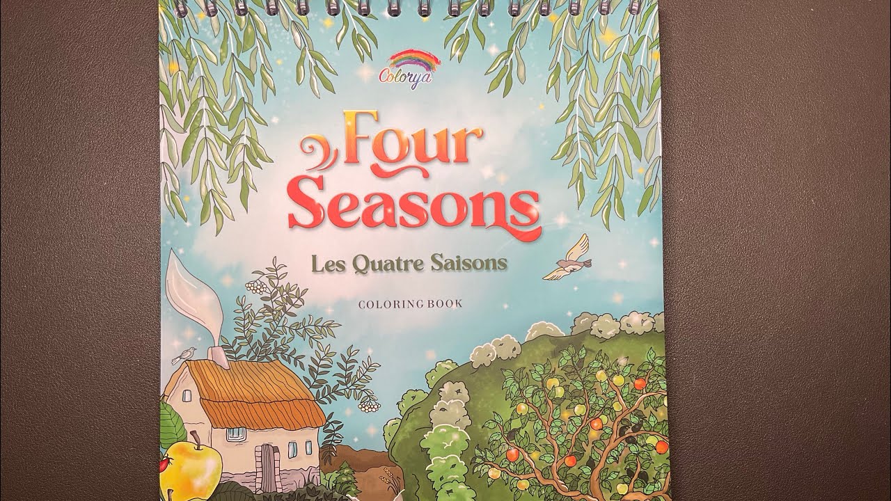 NEW! Colorya Four Seasons Colouring book Flip | Adult Colouring