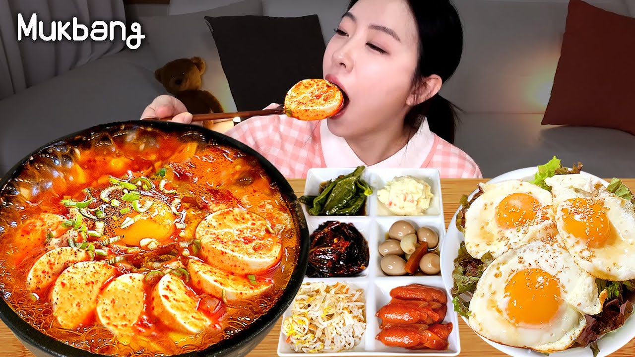몽글한 순두부찌개에 참기름 듬뿍 계란밥💛 굿찌네 백반:)감자범벅,숙주나물,메츄리알장조림,소세지볶음,꽈리고추조림,깻잎지ㅣ집밥 한식 먹방 Korean home-style Mukbang