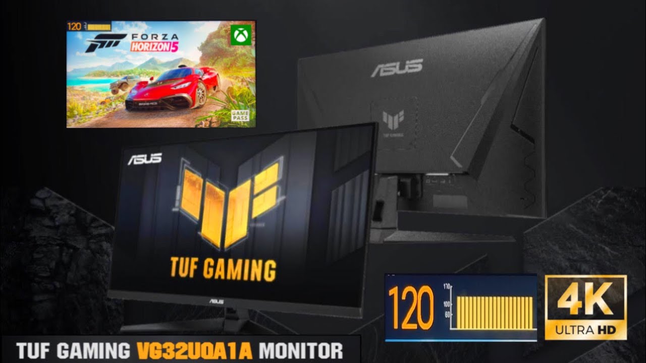 ASUS TUF Gaming Monitor VG32UQA1A ( XBOX Series X 4K 120FPS ) HDR ON l OFF Gameplay Forza Horizon 5