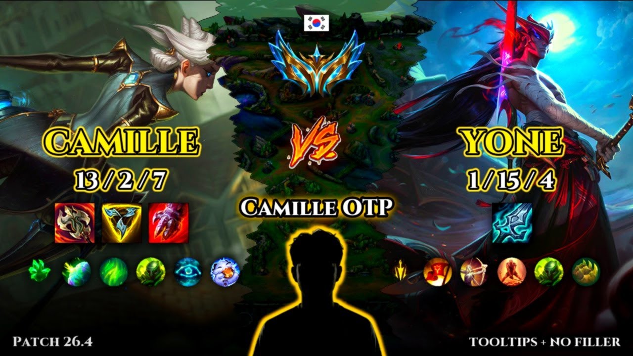 Best Camille OTP | Camille TOP vs Yone | Patch 26.4 | 2026-02-26 | KR CHALLENGER
