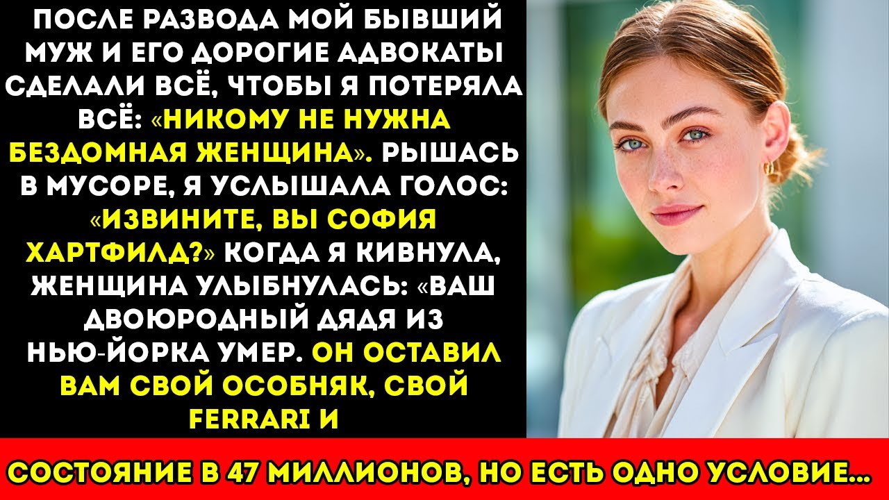 После развода я осталась без дома, пока незнакомец не спросил «Вы София_ Вы только что унаследовали
