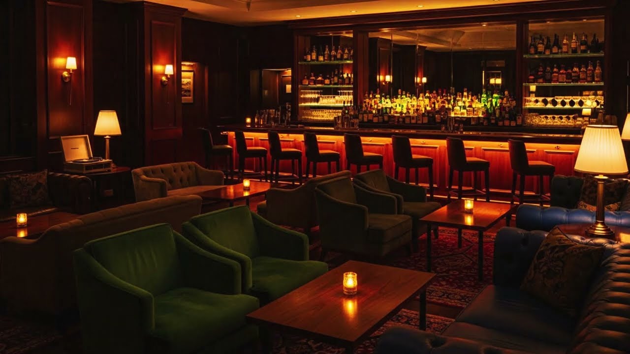 Vintage Jazz in a Rainy Lounge Bar | Late-Night 1940s Ambience to Unwind