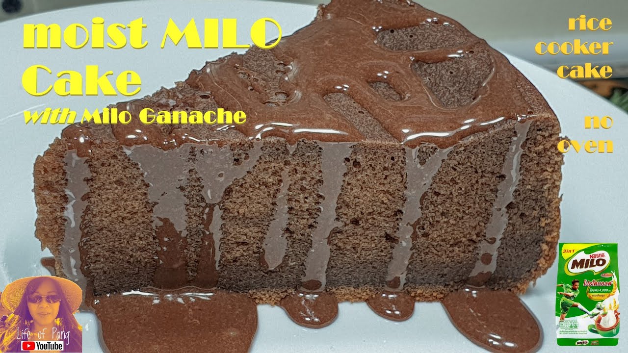 EASY RICE COOKER CAKE RECIPES:  Moist Milo Cake With Milo Ganache Without Oven | No Oven Cake Recipe