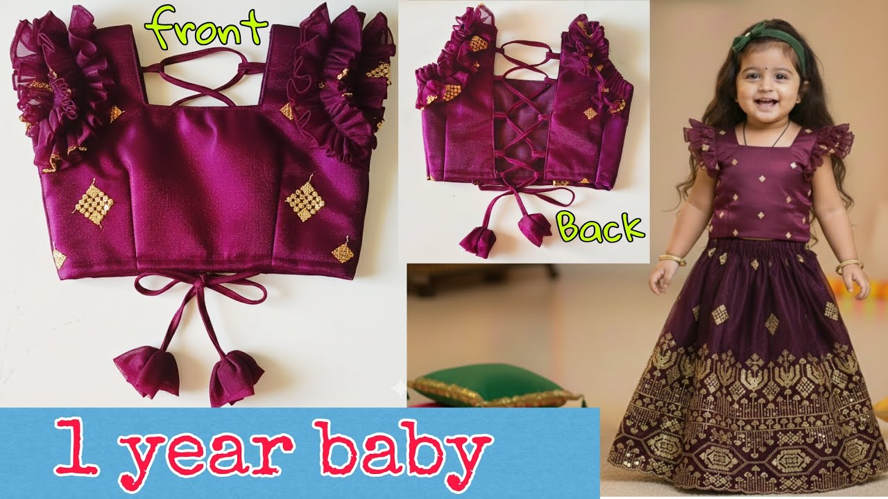 1 year baby croptop cutting and stitching..@GowthamiHiran2020 #kids #kidsfashion 