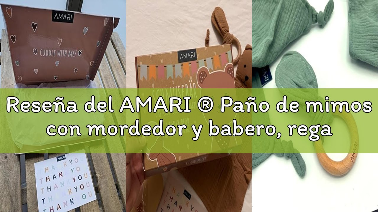Reseña del AMARI ® Paño de mimos con mordedor y babero, regalos de nacimiento ideales para niño y ni