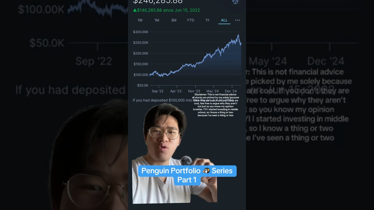 PENGUIN PORTFOLIO 🐧 SERIES LAUNCH Investing 💵 $500 to 100k 🏠 #greenscreen #finance #investment