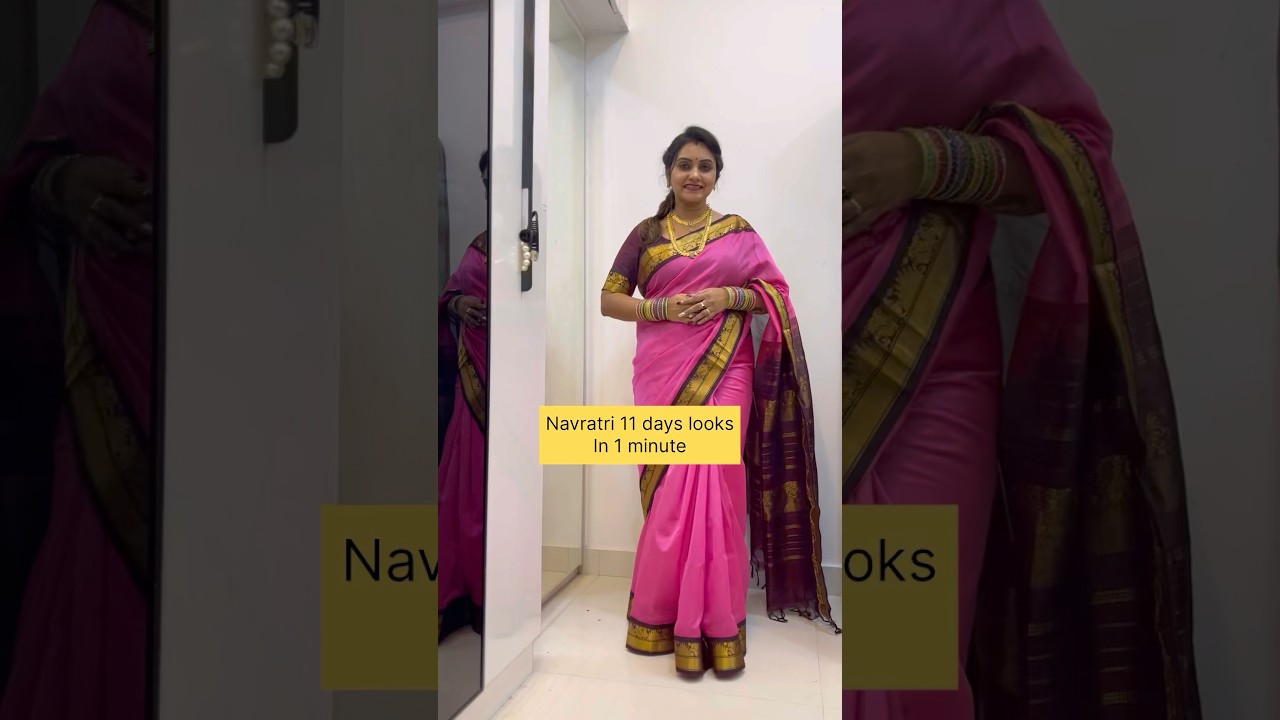Navratri 11 days looks in 1 minute #naveenavlogs #naveenayata #saree