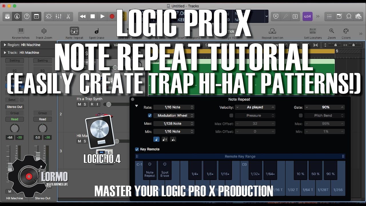 Logic Pro X - Note Repeat Tutorial Easily Create Hi-Hat Trap Patterns!