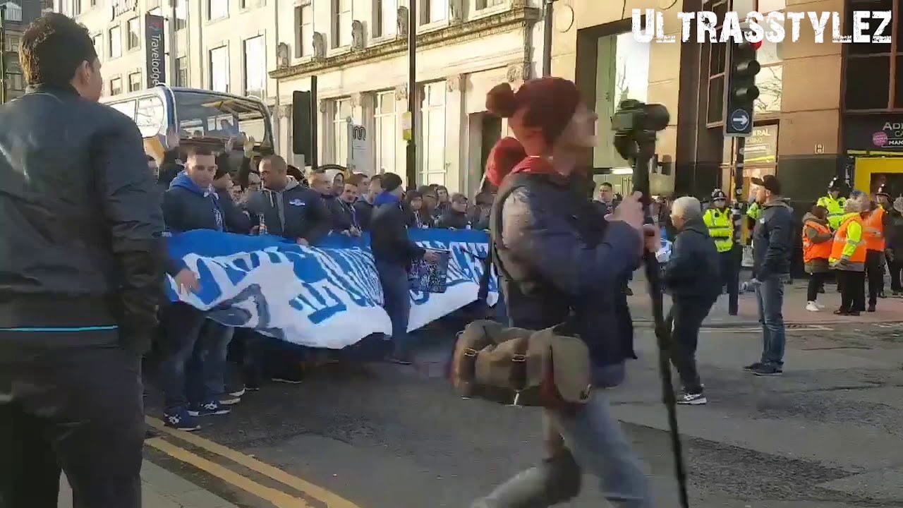 Schalke 04 fans creating an AMAZING atmosphere before the match against Manchester City