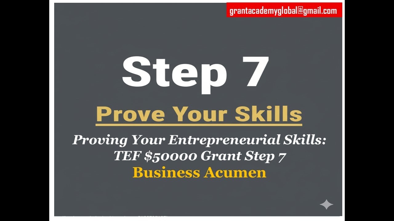 TEF $5,000 Grant Mastery: Step by Step Success on TEFConnect – Step Seven: Business Acumen Test