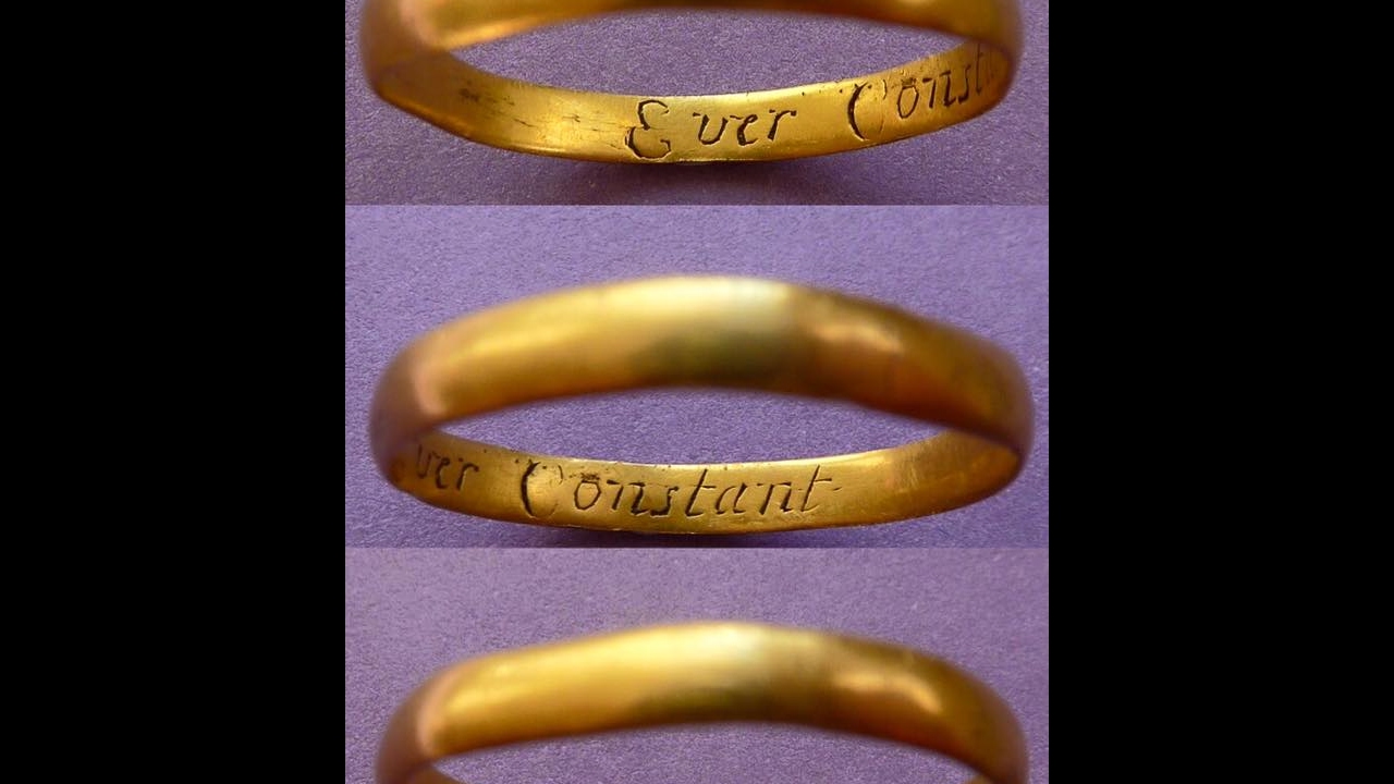Detecting a 17th century Gold Posy Ring.