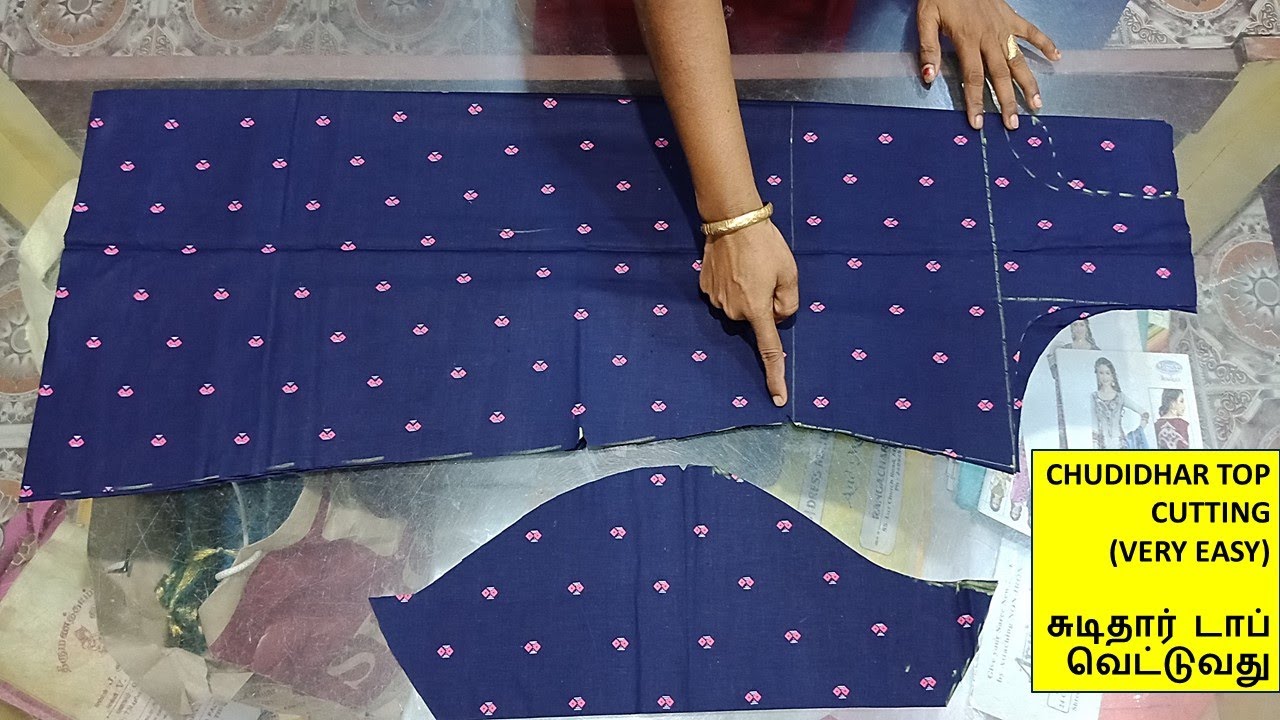 CHUDIDHAR TOP CUTTING in tamil EASY FOR BEGINNERS || சுடிதார் டாப் வெட்டுவது  எப்படி