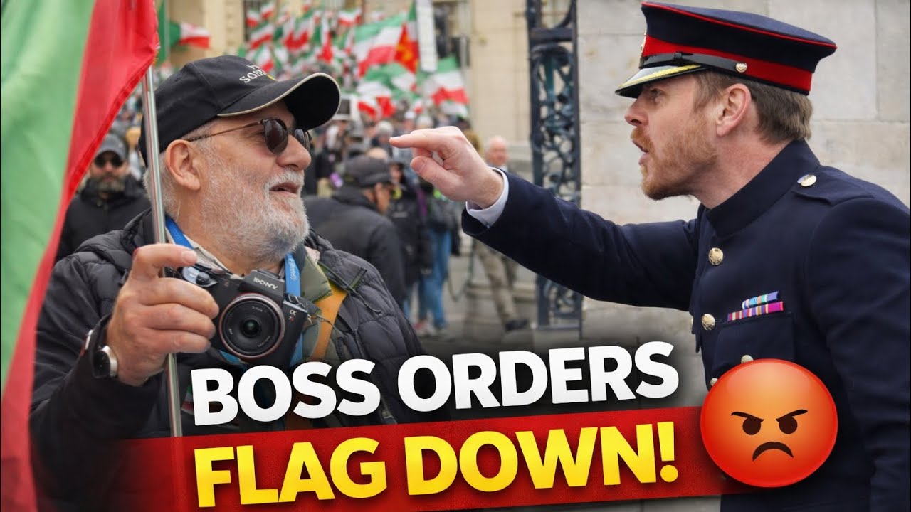 Boss ORDERS Protester to Lower Flag Instantly After THIS Happened at Horse Guards London