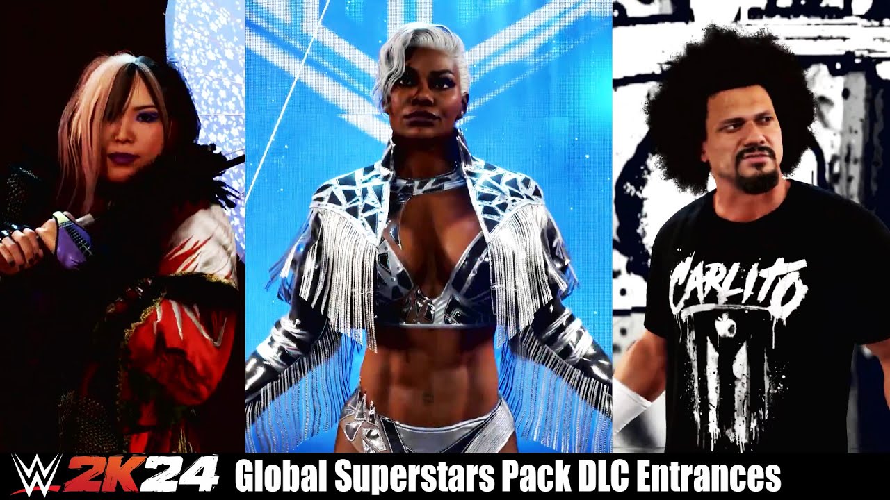 WWE 2K24 Global Superstars Pack DLC Entrances ft. Jade Cargill, Kairi Sane , Carlito & More