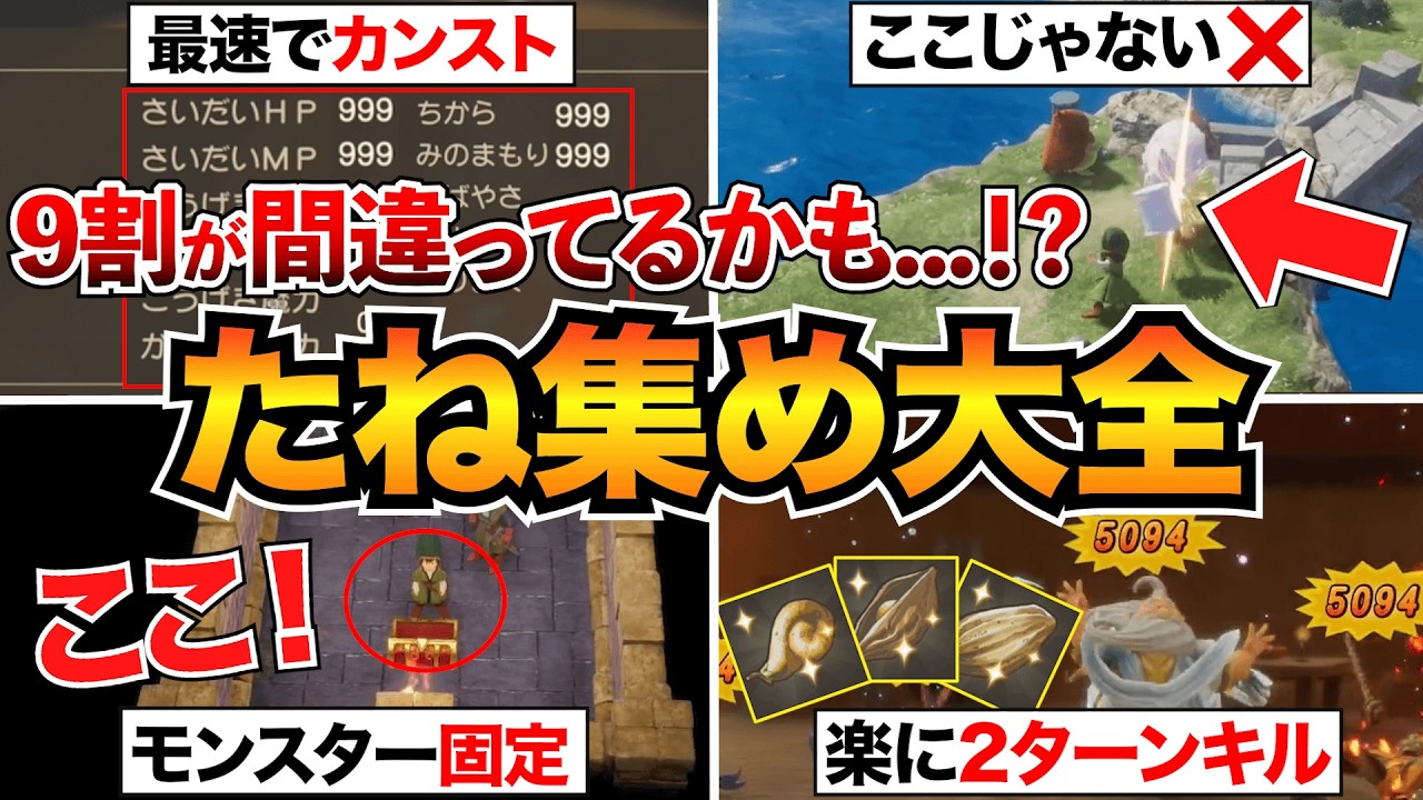 【目指せ999個】結局どこが良い？種集めのおすすめ場所15選&神様の周回方法/ドロップ率上昇装備も紹介【ドラクエ7リメイク】