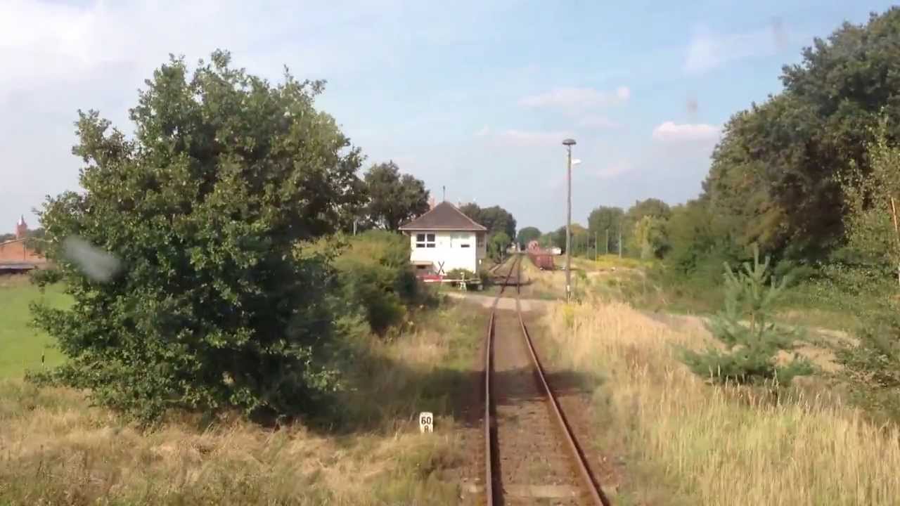 Führerstandsmitfahrt: Einfahrt Bahnhof Meyenburg,14.09.13