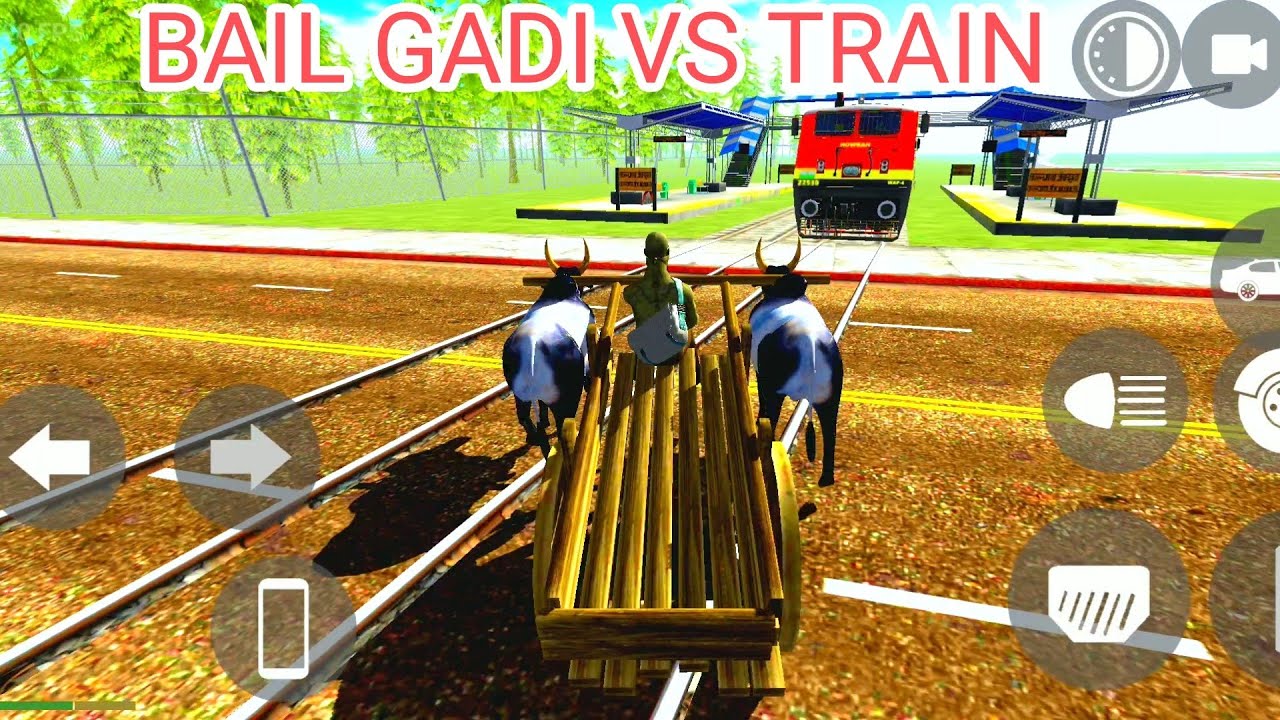 Bail gadi vs train #indianbike3d 