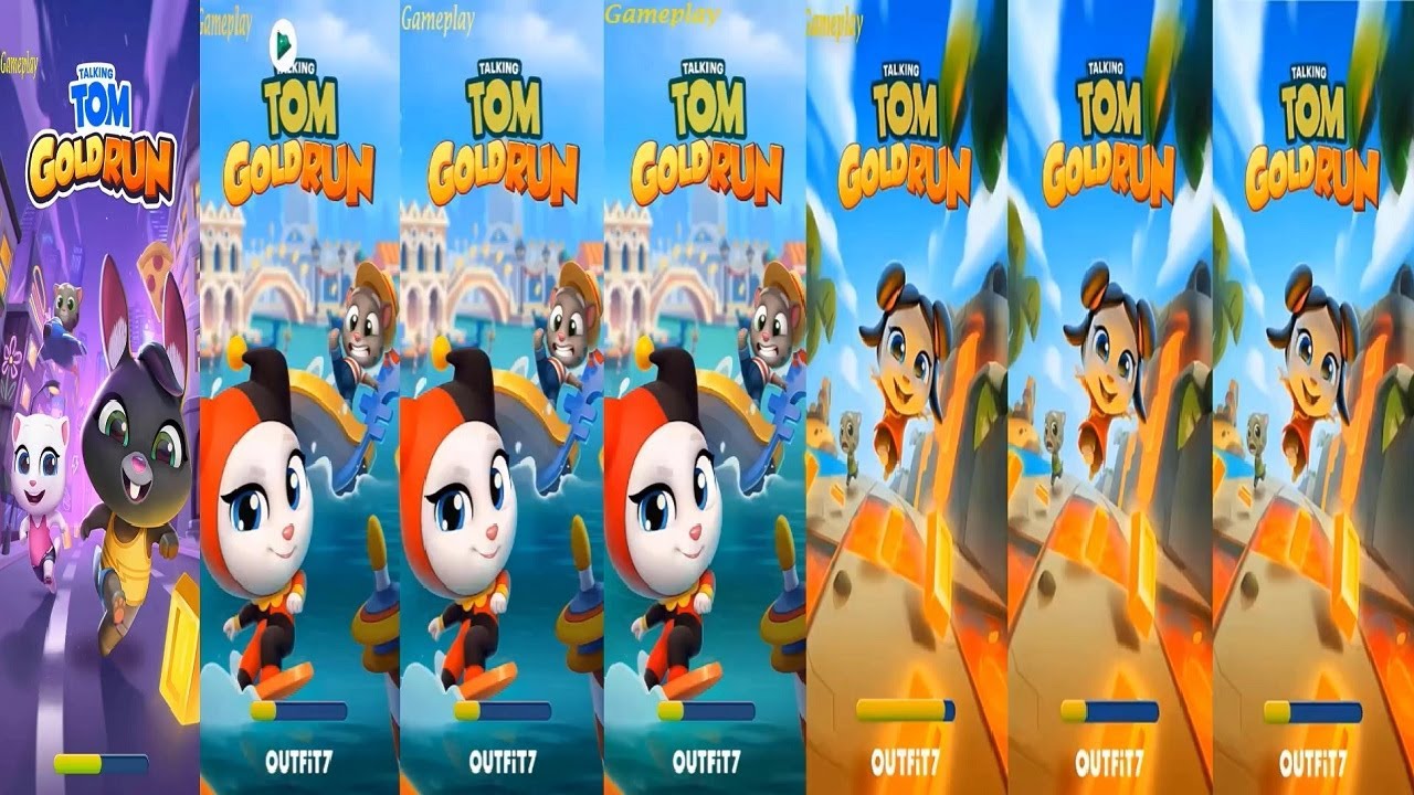 Talking Tom Gold Run Eco Angela VS  Super TOM Super ANGELA GINGER Lucky Angela Talking Angela  TOM