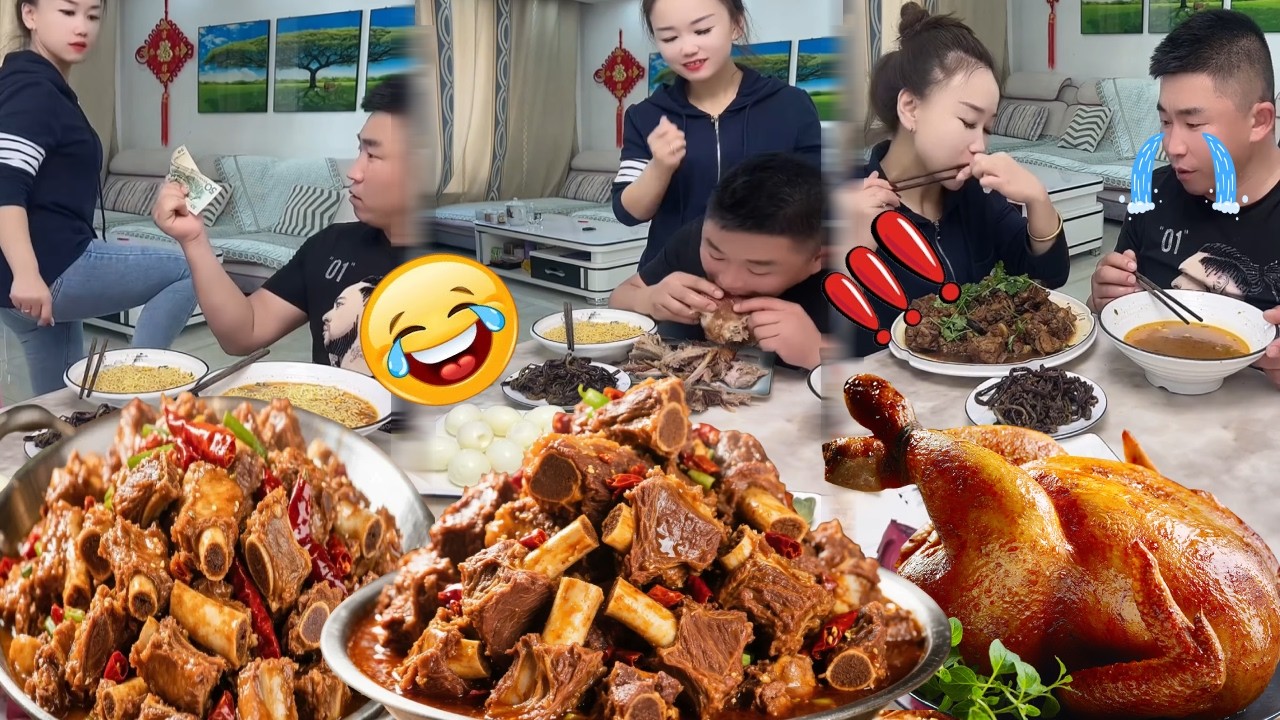 蠢老公自以为聪明把烧鸡全吃了，等他吃饱了，我才拿出排骨!【不挑食的金宝】