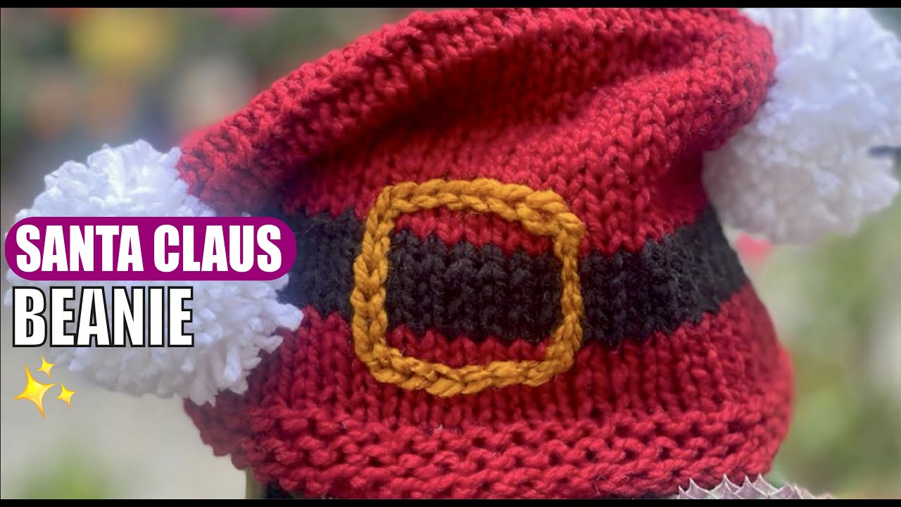 HOW TO KNIT A Santa Claus BEANIE - EASY AND FAST - BY LAURA CEPEDA